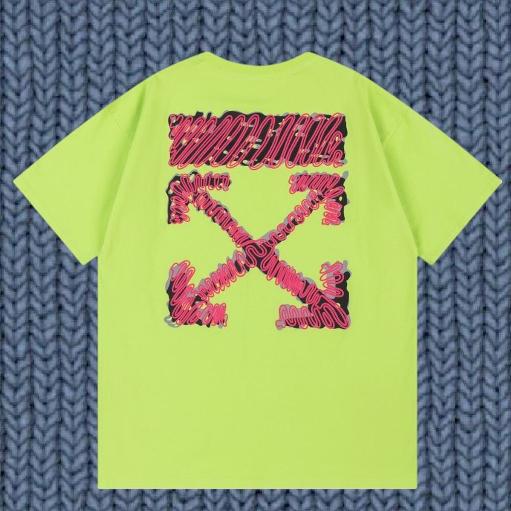 Off-white Men's Green Short Sleeve